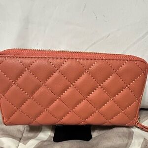 Women’s Long Zip Around Wallet - Coral